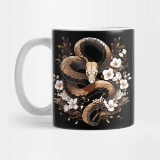 Golden Floral Snake Mug